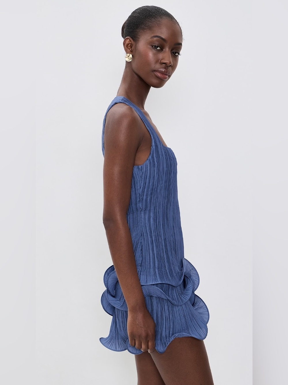 Cult Gaia Plissé Chiffon Mini Dress with Ruffled Hem (NWT!) - Picture 3 of 14